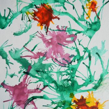 Painting titled "Floralie  6" by Brigitte Mathé (MBL), Original Artwork, Ink