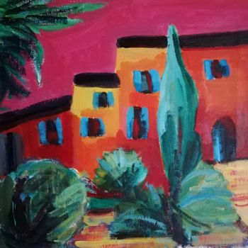 Painting titled "MAS EN CATALOGNE.jpg" by Brigitte Ruscassier, Original Artwork, Acrylic