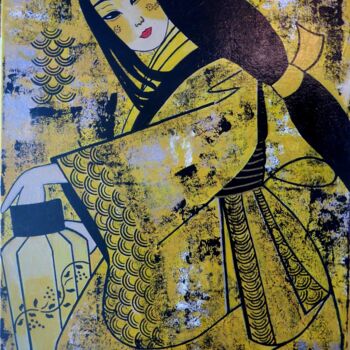Pintura titulada "Kiyo" por Brigitte Jeanneau Bonnet, Obra de arte original, Acrílico Montado en Bastidor de camilla de made…