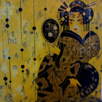 Pintura titulada "KAORI" por Brigitte Jeanneau Bonnet, Obra de arte original, Acrílico Montado en Bastidor de camilla de mad…