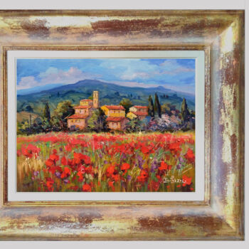 Peinture intitulée "Flowering of red -…" par Bruno Chirici, Œuvre d'art originale, Huile Monté sur Châssis en bois