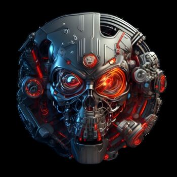 Grafika cyfrowa / sztuka generowana cyfrowo zatytułowany „Terminator 01” autorstwa Bruno Dujardin, Oryginalna praca, Obraz g…