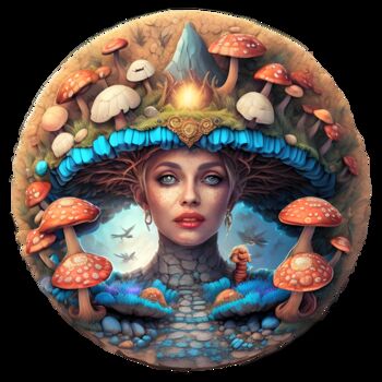 "Queen Mushrooms 01" başlıklı Dijital Sanat Bruno Dujardin tarafından, Orijinal sanat, AI tarafından oluşturulan görüntü
