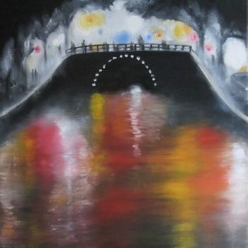 Pittura intitolato "Frozen channel (Ams…" da Bruno Lebayle, Opera d'arte originale, Olio