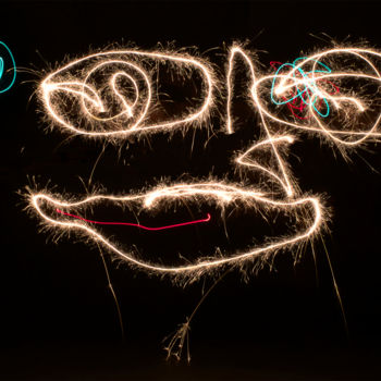 Photography titled "Portrait à l'oeil d…" by Bruno Mesrine, Original Artwork, Light Painting