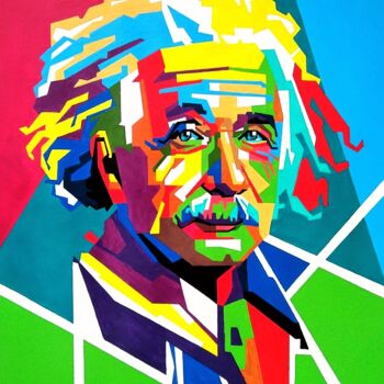 Pintura titulada "Альберт Эйнштейн" por Anatolii Rabkov, Obra de arte original, Acrílico