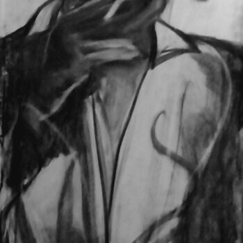 Drawing titled "Mon propre Ça" by Marie Busso, Original Artwork, Charcoal