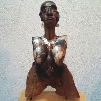 Sculpture intitulée "Femme enceinte" par Barbara Widmer Taylor, Œuvre d'art originale, Céramique