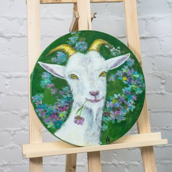Pintura titulada ""Goat"" por By Tata, Obra de arte original, Oleo