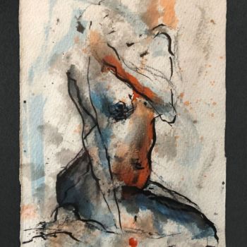 Peinture intitulée "Study in Ink V" par Alexandra Kay Vøhtz, Œuvre d'art originale, Encre