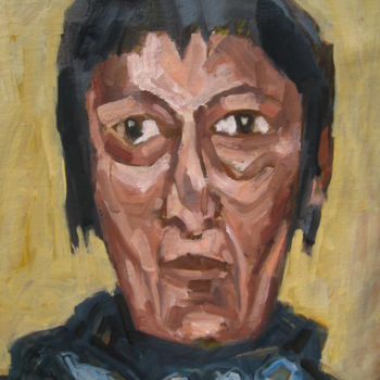 Pintura intitulada "portrait d"elisa" por Gildas Cadic, Obras de arte originais, Óleo