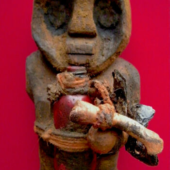 Γλυπτική με τίτλο "voodoo # 21" από Cambrousse, Αυθεντικά έργα τέχνης, Ξύλο
