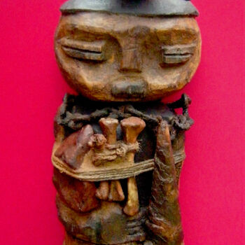 Escultura titulada "voodoo # 38" por Cambrousse, Obra de arte original, Madera