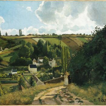 Painting titled "Colline de Jalais,…" by Camille Pissarro, Original Artwork, Oil