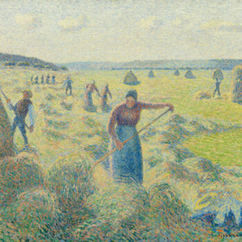 Pintura intitulada "La Récolte des Foin…" por Camille Pissarro, Obras de arte originais, Óleo
