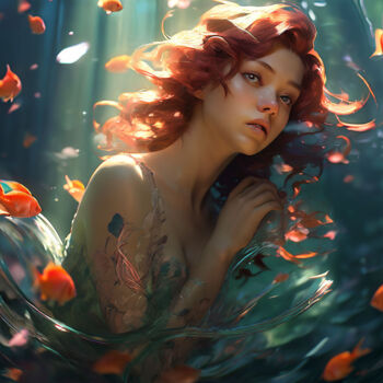 Arts numériques intitulée "Mermaid" par Caprice, Œuvre d'art originale, Image générée par l'IA