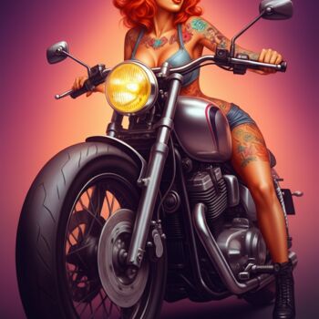 Digital Arts με τίτλο "pin up women and mo…" από Caprice, Αυθεντικά έργα τέχνης, Εικόνα που δημιουργήθηκε με AI