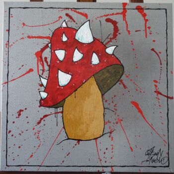Painting titled "Street Mushroom" by Captain Niglo, Original Artwork, Acrylic