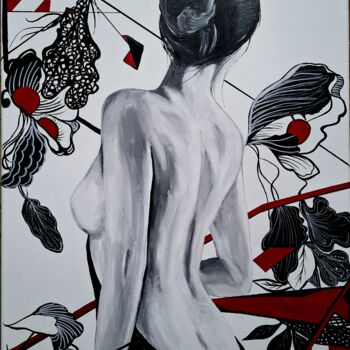 Peinture intitulée "Simplement femme ..." par Cara India, Œuvre d'art originale, Acrylique Monté sur Châssis en bois