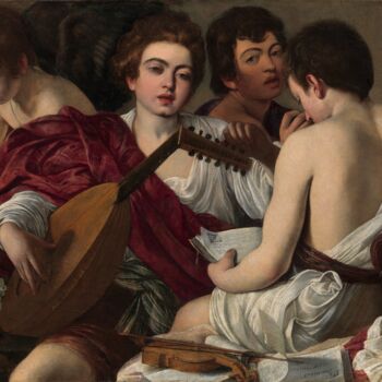 绘画 标题为“Les Musiciens” 由Caravaggio, 原创艺术品, 油