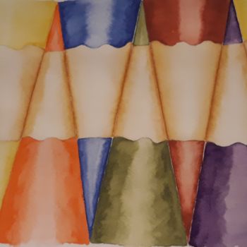 Pittura intitolato "crayons-de-couleur.…" da Carine Perez, Opera d'arte originale, Acquarello