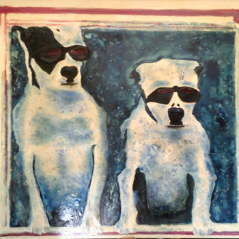 Malerei mit dem Titel "THE BLUES BROTHERS" von Carla Bertoli, Original-Kunstwerk, Acryl