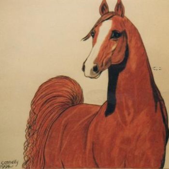 제목이 "Red Arabian"인 미술작품 Carla J Connelly로, 원작, 기름