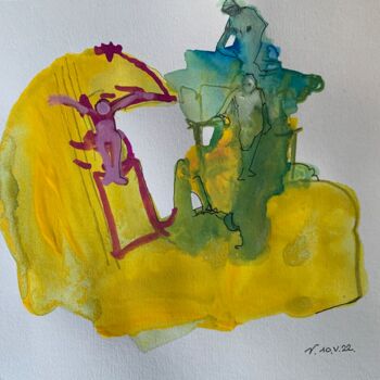 Painting titled "Creativity 2" by Carlo Vercelli, Original Artwork, Watercolor