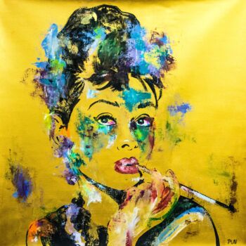 Malarstwo zatytułowany „Audrey Hepburn Port…” autorstwa Carlos Pun, Oryginalna praca, Akryl