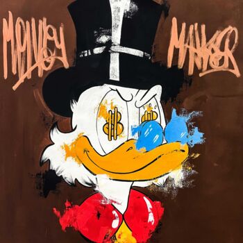 「Scrooge McDuck Mone…」というタイトルの絵画 Carlos Punによって, オリジナルのアートワーク, アクリル ウッドストレッチャーフレームにマウント
