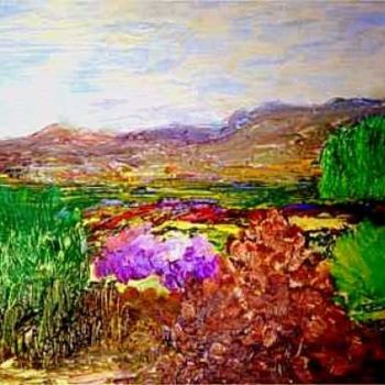 Pintura intitulada "paisaje-territorios…" por Maria Del Carmen Pelletier Fontan, Obras de arte originais