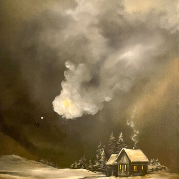 Peinture intitulée "Winterlandschaft in…" par Carola Eleonore Thiele, Œuvre d'art originale, Huile