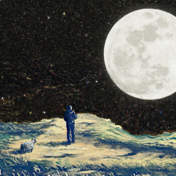 Arts numériques intitulée "Moonsheep---LE 1/48" par Carola Eleonore Thiele, Œuvre d'art originale, Travail numérique 2D