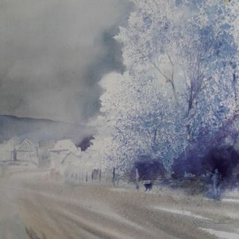 Painting titled "printemps-lorrain.j…" by Claude Carretta, Original Artwork, Watercolor