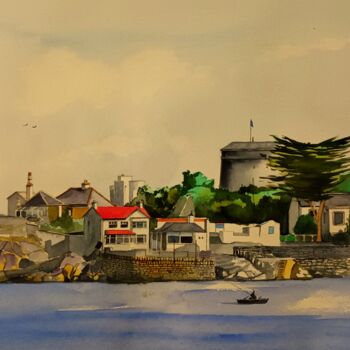 제목이 "Sandycove Harbour,…"인 미술작품 Cathal O'Briain로, 원작, 수채화