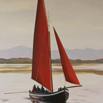 Painting titled "Sailing to the west," by Cathal O Malley, Original Artwork, Acrylic