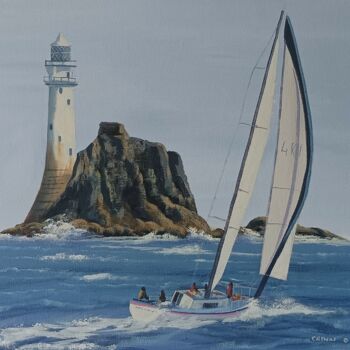 Painting titled "Sailing around fast…" by Cathal O Malley, Original Artwork, Acrylic