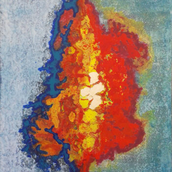 Malerei mit dem Titel "L'arbre rouge" von Catherine Barbet, Original-Kunstwerk