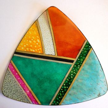 Design mit dem Titel "Plat triangle" von Catherine Bosser, Original-Kunstwerk, Glasmalerei