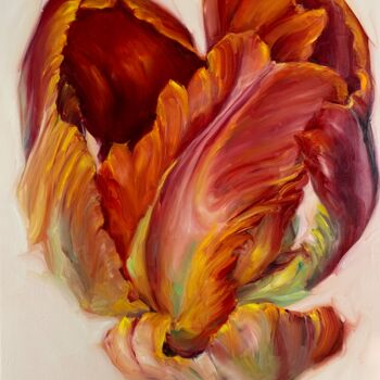 Картина под названием "Попугайный Тюльпан" - Катерина Брайко, Подлинное произведение искусства, Масло