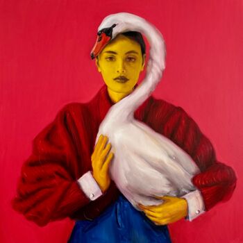 Pintura titulada "Swan" por Katerina Braiko, Obra de arte original, Oleo