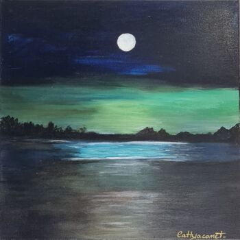 Malerei mit dem Titel "MOON LIGHT" von Catherine Jacomet, Original-Kunstwerk, Acryl