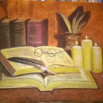 Painting titled "Chapitre 12" by Catherine Journaud, Original Artwork, Acrylic