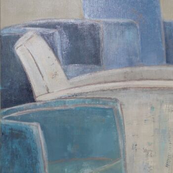 Pintura intitulada "La vie en bleu" por Catherine Lefay, Obras de arte originais, Óleo