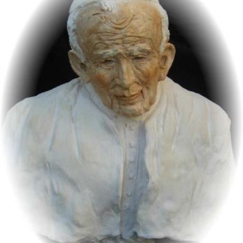 Sculptuur getiteld "l'homme en blanc" door Catherine Lesueur (C.Lesueur), Origineel Kunstwerk, Keramiek