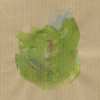 Pintura intitulada "Cœur vert 1.jpg" por Catherine Maddens, Obras de arte originais, Acrílico