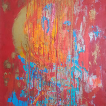 Pittura intitolato "Energie Rouge" da Catherine Maddens, Opera d'arte originale, Acrilico