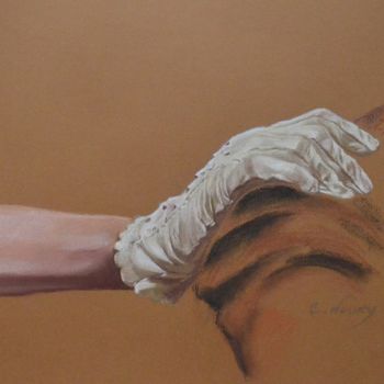 Dessin intitulée "Glove" par Andromaque, Œuvre d'art originale, Pastel