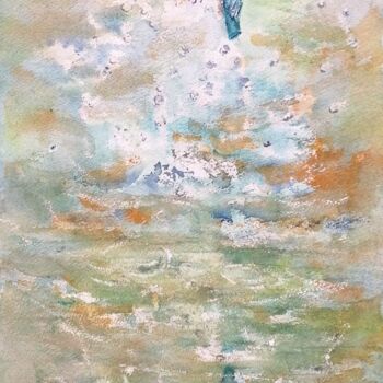 Painting titled "le martin pêcheur" by Catherine Saint Fontaine, Original Artwork, Watercolor