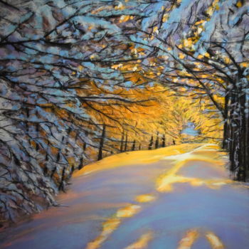 Dessin intitulée "QUAND LA NEIGE S'EN…" par Catherine Wernette, Œuvre d'art originale, Pastel